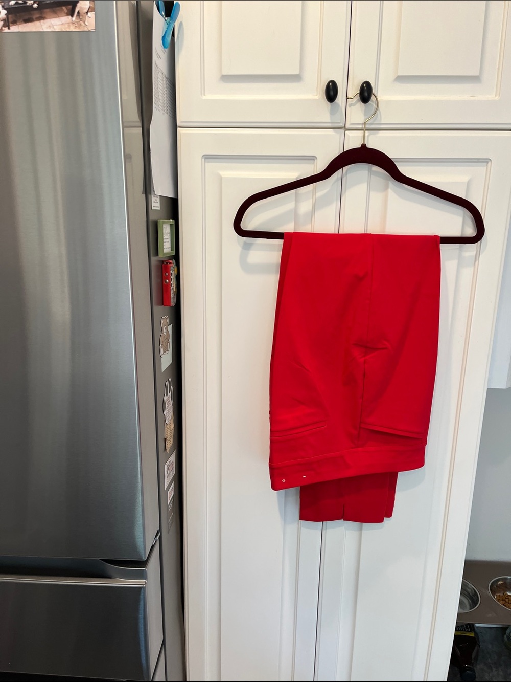 Chicos Red Brigette Slacks size 12 TALL. NWT